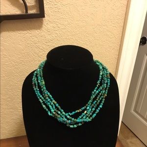 Multi-strand turquoise necklace